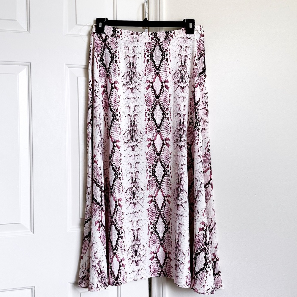 Pink snakeskin maxi skirt